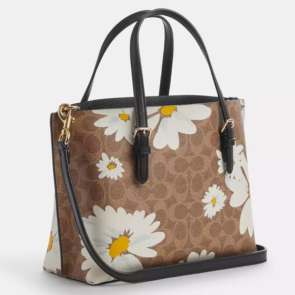 NWT💃Coach Mollie Tote Crossbody Bag 25 In Signature Canvas With Floral Print - Picture 9 of 12